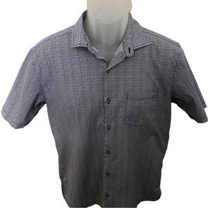 TORI RICHARD Navy Blue & White Aloha Hawaiian Shirt Men S Small